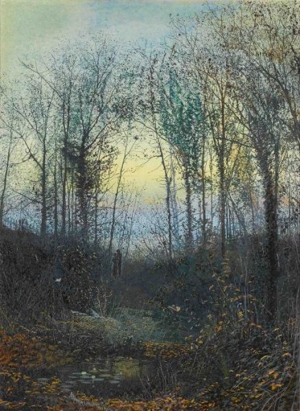 Wooded valley, probably Bolton Woods Lovers in a woodland clearing a pair