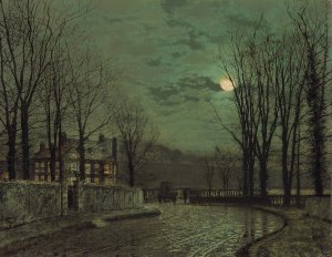 A Wooded Lane By Moonlight